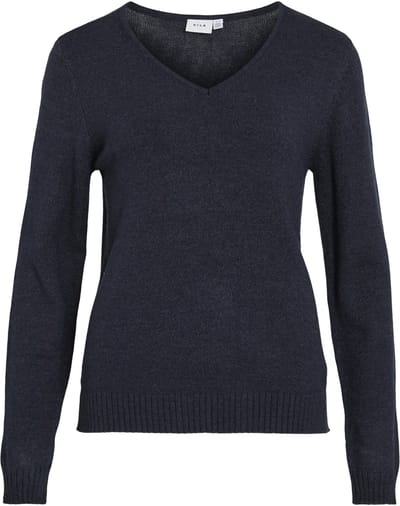 VILA - VIRIL V-NECK L/S KNIT TOP - NOOS - Dames - Gebreide truien