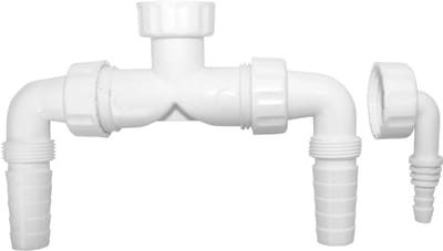 Dubbele Afvoer Aansluiting voor Wasmachine en Droger of Vaatwasser met Terugslagventiel voor 1 Inch Sifon