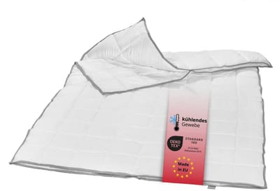 liebling 135 x 200 cm doorgestikt dekbed met Top Cool-weefsel | 4-seizoenen dekbed met twee koppelbare dekbedden | met cooling-effect | tijk en vulling van microvezel | wasbaar op 60 graden | wit