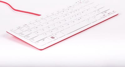 Raspberry Pi® RPI-KEYB (US)-RED/WHITE Toetsenbord USB QWERTY, US-Engels Wit, Rood USB-hub