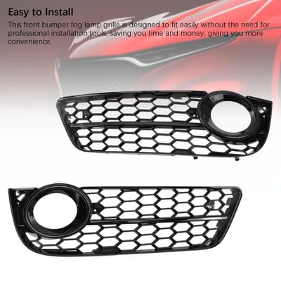 1 Paire Grille Mesh Phare Antibrouillard 8T0807681 Noir Brillant Pare-chocs Avant Cache Grille Lampe Antibrouillard pour A5 Coupé Sportback 2008 à 2011 gray