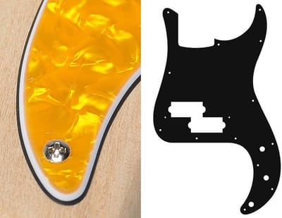 Boston PB-315-PY pickguard, Puncher bass, standard, 3 ply, pearl yellow