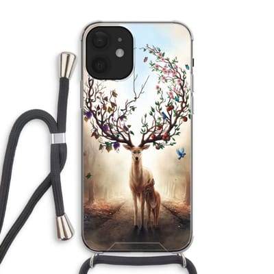 Case Company® - Hoesje met koord geschikt voor iPhone 12 hoesje met Koord - Seasons Change - Telefoonhoesje met Zwart Koord - Bescherming aan alle Kanten en Over de Schermrand