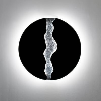 Holländer LED wandlamp LAVA, zwart/zilver, Ø 80 cm, metaal, dimbaar