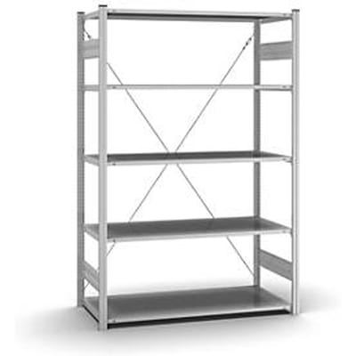 Insteekstelling Orion Plus - basissectie - L 1300 x D 600 x H 2000 mm - 5 legborden - draagvermogen per legbord 110 kg - verzinkt