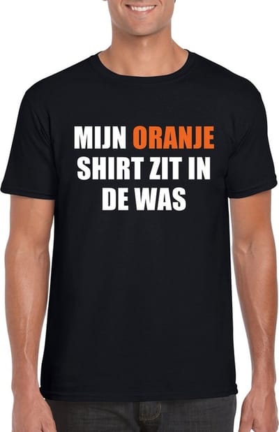 Mijn oranje shirt zit in de was t-shirt zwart heren L