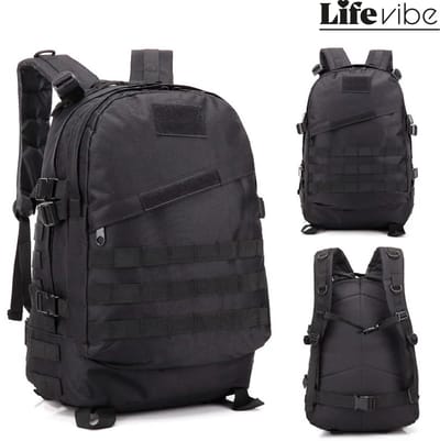 LifeVibe® Tactical Leger Rugzak 40L - Backpack Zwart - Waterdichte Outdoor Rugzak - Kamperen