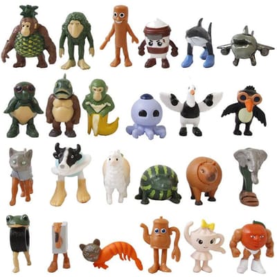 24 pièces/Ensemble Tung Sahur Figurines Modèle PVC Brainrot Italien Tun Tung Tung Sahur Figurines d'Action Décoration de Bureau Jouets Cadeaux black