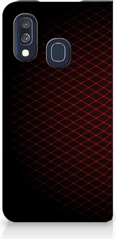 Samsung Galaxy A40 Hoesje met Magneet Geruit Rood