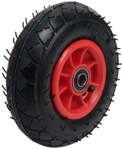 Steekwagenwiel - 2.50-4 - luchtband en kunststof velg - maximale belasting 100 kg - asgat/naafdiameter: 16 mm - inclusief kogellager
