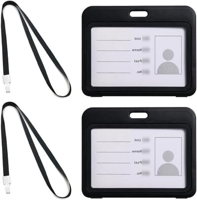 Kaarthouder Set - Beschermhoes Kaarten - Veilig Identificeren - Dubbelzijdig Venster - 11 x 6 cm - Zwart