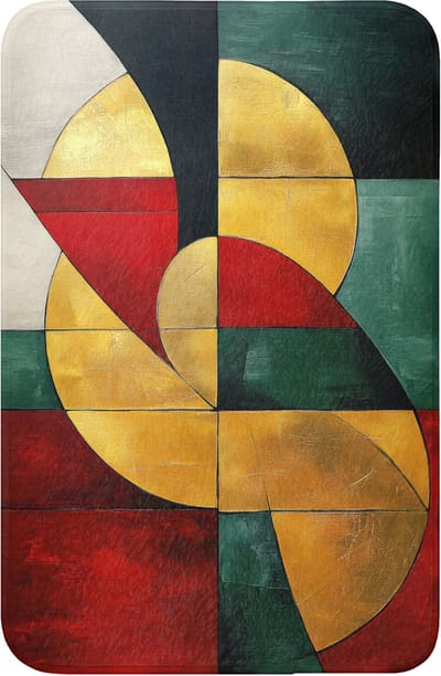 WC mat 40x60 cm - Antislip - Abstract - Kerst - Goud - Rood - Groen - Toiletmat - Vloermat - Douchemat - Toilet tapijt - Toiletmatten