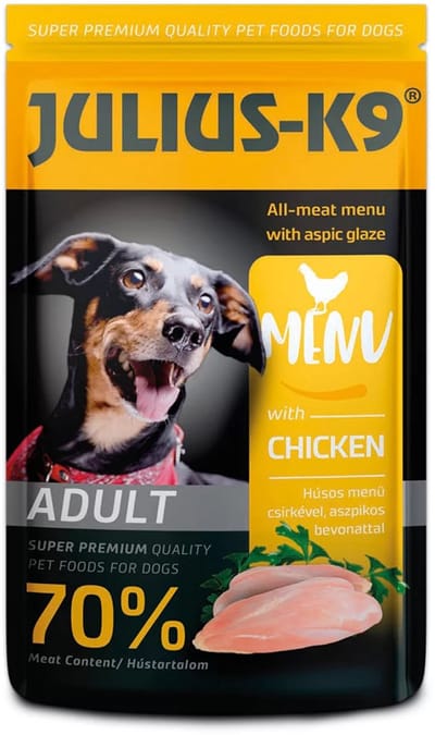 Julius-K9 - Natvoer Hond - Maaltijdzakjes - Kip - 10 x 125g