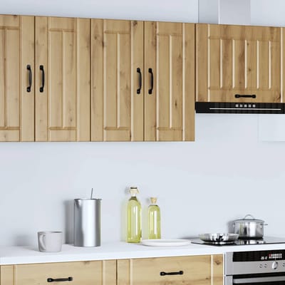 vidaXL - Keukenbovenkast - Lucca - bewerkt - hout - artisanaal - eikenkleur