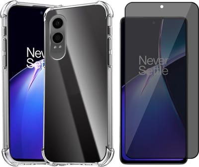 Hoesje geschikt voor OnePlus Nord CE 4 Lite - Privacy Screenprotector Volledig Dekkend Glas - Shockproof Transparant