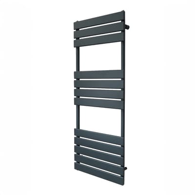 Platte paneel handdoekradiator - grijs - 1200mm x 450mm - 15jr