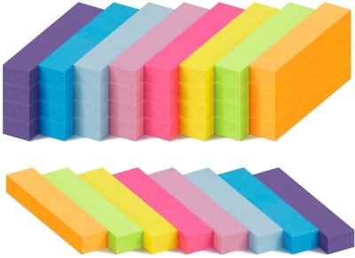 Byshayne- Notitieblaadjes 40 stuks - Zelfklevende Memoblaadjes - 12 Kleuren - 1200 Vellen - Kantoor/Thuis - Kwaliteitsproducten - Plakbriefjes
