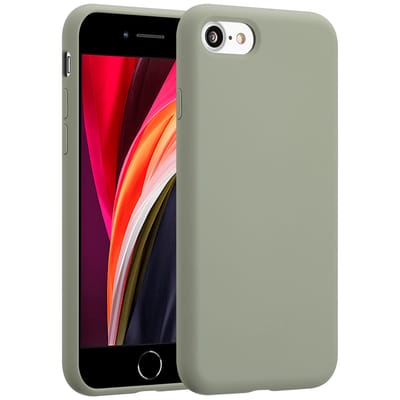 Accezz Hoesje - Geschikt voor Apple iPhone SE (2022) / SE (2020) / 8 / 7 - Liquid Silicone Backcover - Cooper Green