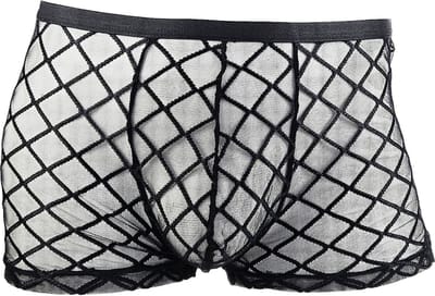 BamBella® Boxer short kant voor mannen -L/XL - doorzichtig Erotische Sexy Lingerie Heren - Zwart mannen ondergoed slip