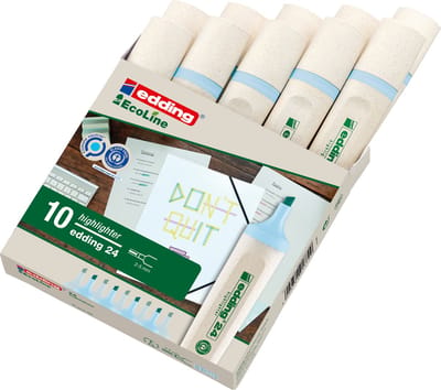 edding 24 ecoline markeermarker pastelblauw - beitelvormige punt - 2-5 mm - doos 10 stuks