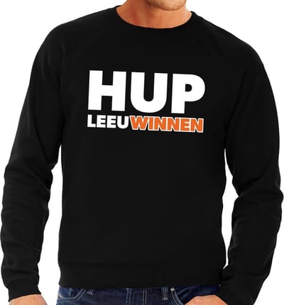 Nederland supporter sweater / trui Hup LeeuWinnen zwart heren - landen kleding S