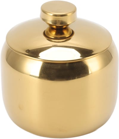 longziming -Roestvrijstalen kruidenpot met deksel – stijlvolle goudkleurige suikerpot voor zout, peper en specerijen – compacte keukenopbergpot (140 ml)