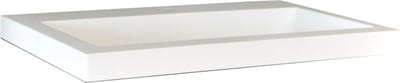 Wiesbaden Flag wastafel enkel zonder kraangat 60x36x4 cm kunstmarmer glans wit