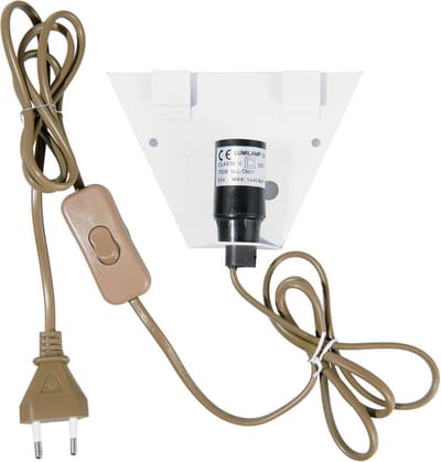 LumiLamp Wandplaat voor lampenkappen 13x4x11 cm Wit Bruin Kunststof