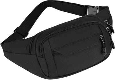 Waterdichte Heuptas voor Sport en Outdoor Activiteiten - Verstelbare Riem voor Wandelen, Hardlopen en Reizen - Unisex Zwart, One Size