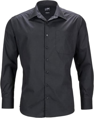 Daiber Heren Longsleeve Zakelijk Shirt (Zwart)