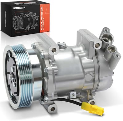 Airconditioning Compressor - Auto Airco Pomp - Auto Koeling Herstellen - 2-polig 12V - Ø 125 mm - Zilverkleurig