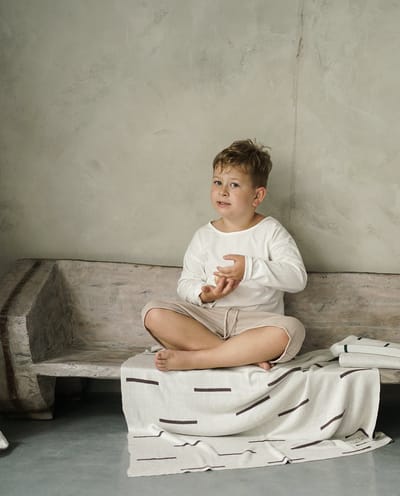 Bold Bamboo babydeken Arnví - 100% Organisch Bamboe - Knit - Bruin streepjes