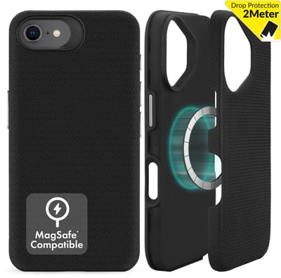 My Style Hoesje geschikt voor Apple iPhone 6 MagSafe Telefoonhoesje Hardcase | My Style Magsafe Tough Backcover Shockproof | Geschikt voor MagSafe | Geschikt voor Draadloos Opladen met Magnetische Ring | Geschikt voor MagSafe Case - Zwart