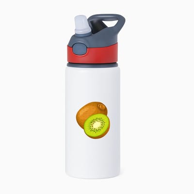 Hacebo® - Kiwi waterfles met rietje rood - Fruitschaal - Fruit liefhebbers - Vrucht - gezond eten - fruit - water fles - 650ML