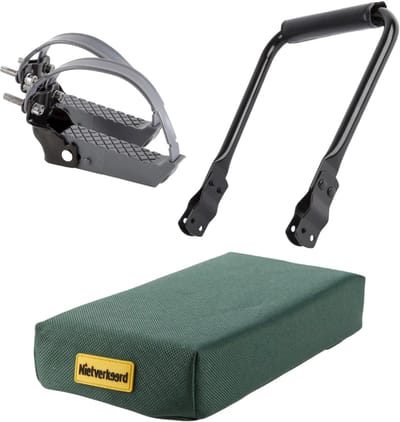 Voordeelfiets Fietskussen Bagagedrager set - Fietskussen Donkergroen + Rugsteun Bagagedrager (12-14 cm) + Voetsteunen (Universele Set)