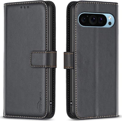 BINFEN Hoesje - Geschikt voor Google Pixel 9 / Pixel 9 Pro Hoesje - BINFEN Color Book Case - Zwart