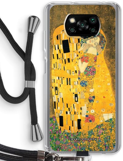 Case Company® - Hoesje met koord geschikt voor Poco X3 Pro hoesje met Koord - Der Kuss - Telefoonhoesje met Zwart Koord - Bescherming aan alle Kanten en Over de Schermrand