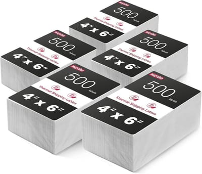 Thermisch Verzendlabel 4 x 6 Inch - Compatibel met Barcode-Labelprinter - Perfect voor Enveloppen en Postpakketten - 500 Labels per Verpakking