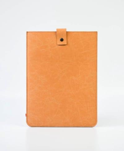 Laptop hoes NOUK -16 inch - Laptopsleeve - Blond Bruin - Gerecycled leer en gerecycled wolvilt - Duurzaam