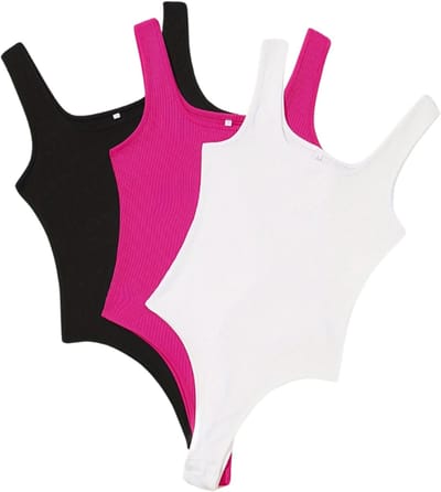 Livano Bodysuit Dames - Jumpsuit - Corrigerend Ondergoed - Body plunge - Lingerie - Setje Vrouwen - 3 Pcs - Zwart/Wit/Roze - Maat M