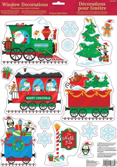 Amscan Wand- En Raamdecoratie Trein 45 Cm Vinyl Groen/rood