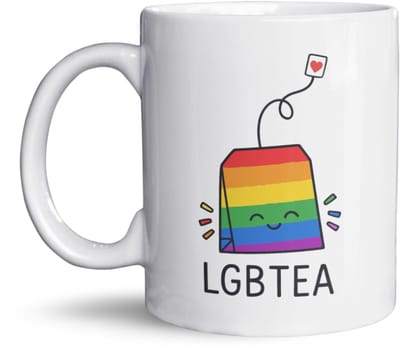 NietMokken.nl - Pride Mok – LGBTEA – Grappige mok met regenboog theezakje – LGBTQ+ mok – Leuk cadeau voor Pride en theeliefhebbers – 325ml keramiek – Aan beide zijden bedrukt – Vaatwasser- en magnetronbestendig
