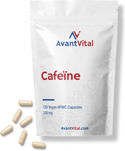 Cafeïne - 200 mg - 120 Vegan Capsules - AvantVital - Voedingssupplementen