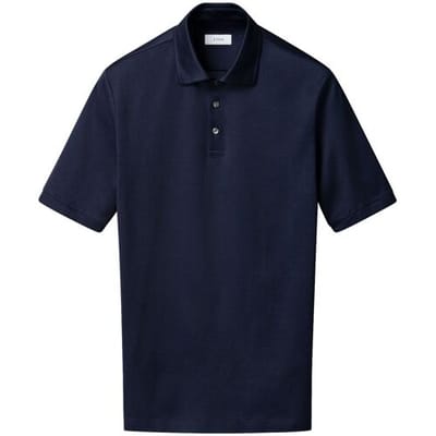 Eton Jacquard Filo di Scozia Polo Shirt Navy / male