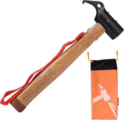 Duurzame Camping Hamer van Staal voor Haringen en Hout - Multifunctionele Hamer met Lanyard voor Binnen- en Buitengebruik