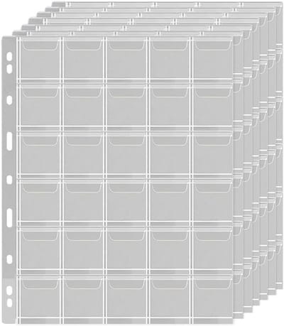 420 Coin Pages voor Muntverzameling - Plastic Muntbeschermers en Opslag - 30 Tassen per Vel, Standaard 9-Gaten, 14 Vellen voor Munten en Postzegels