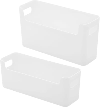 Famanu – 2 stuks organizers voor keukenkastdeuren, opbergdozen voor kastdeuren, organizer van doorzichtig kunststof, kleefhouder zonder boren, klein en groot, ruimtebesparende houders