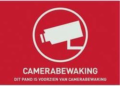 ABUS AU1305 Waarschuwingssticker Camerabewaking Taal Nederlands (b x h) 74 mm x 53 mm