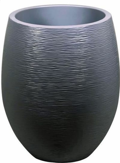 EDA Bloempot / plantenpot Graphit - rond - kunststof - antraciet - D50 x H60 cm - dubbelwandig - buiten