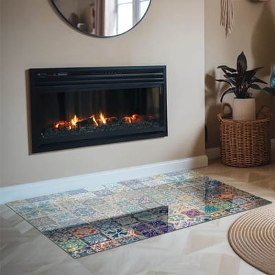 Coloray Vloerplaat Houtkachel - Plaat voor Onder Kachel - 120 cm x 80 cm - Kachel Vloerplaat - Blauw Vloerplaat Kachel - Verwarmingsaccessoires - Vloerplaat Openhaard - Houtkachel Accessoires - Vloerplaat Voor Kachel